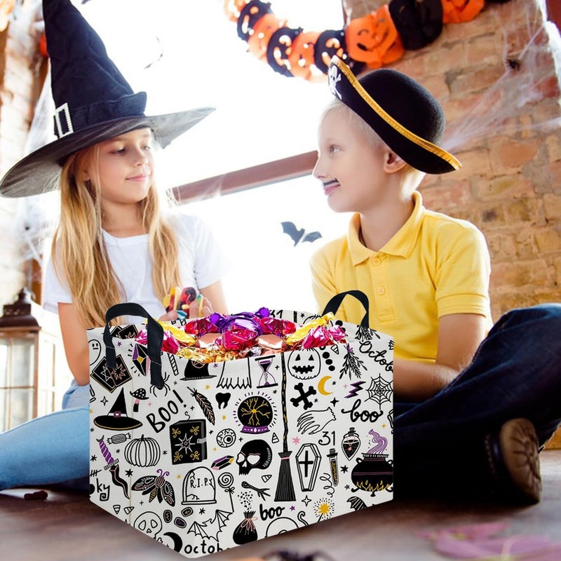 FXOCSHE Halloween Ghost thriller basket,Empty Halloween basket,Horror and thriller decor,Trick or Treat Box for Boys and Girls,Horror decor(Magic Halloween) - Image 5
